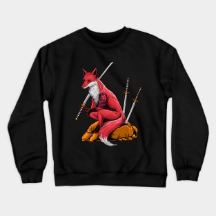 Kitsune japanese samurai fox Crewneck Sweatshirt